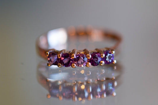 Amethyst Five Stone Ring