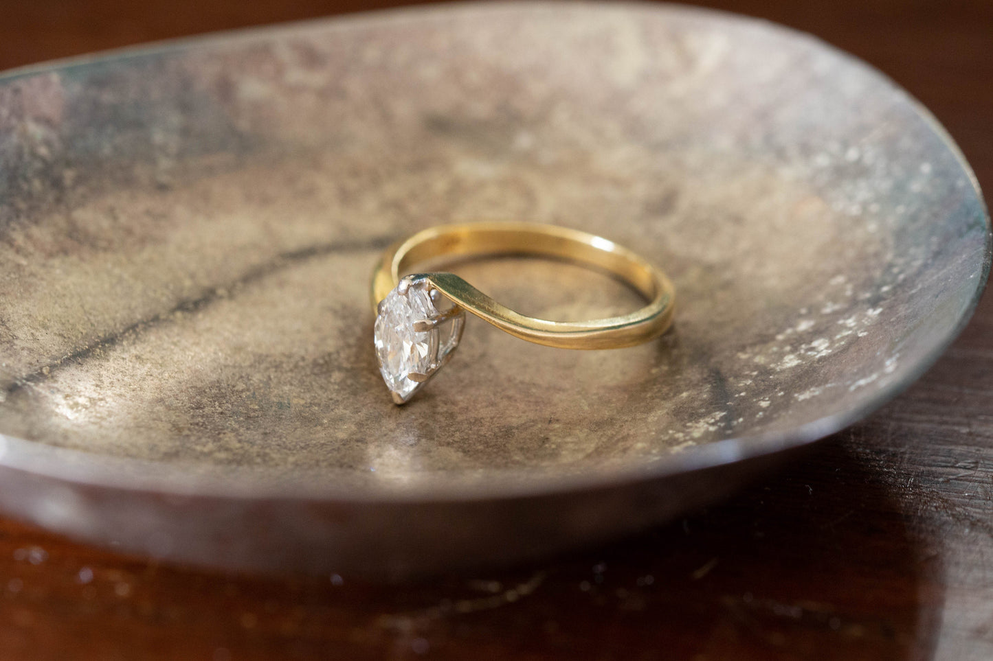 Marquise Diamond Solitaire Ring — view 2