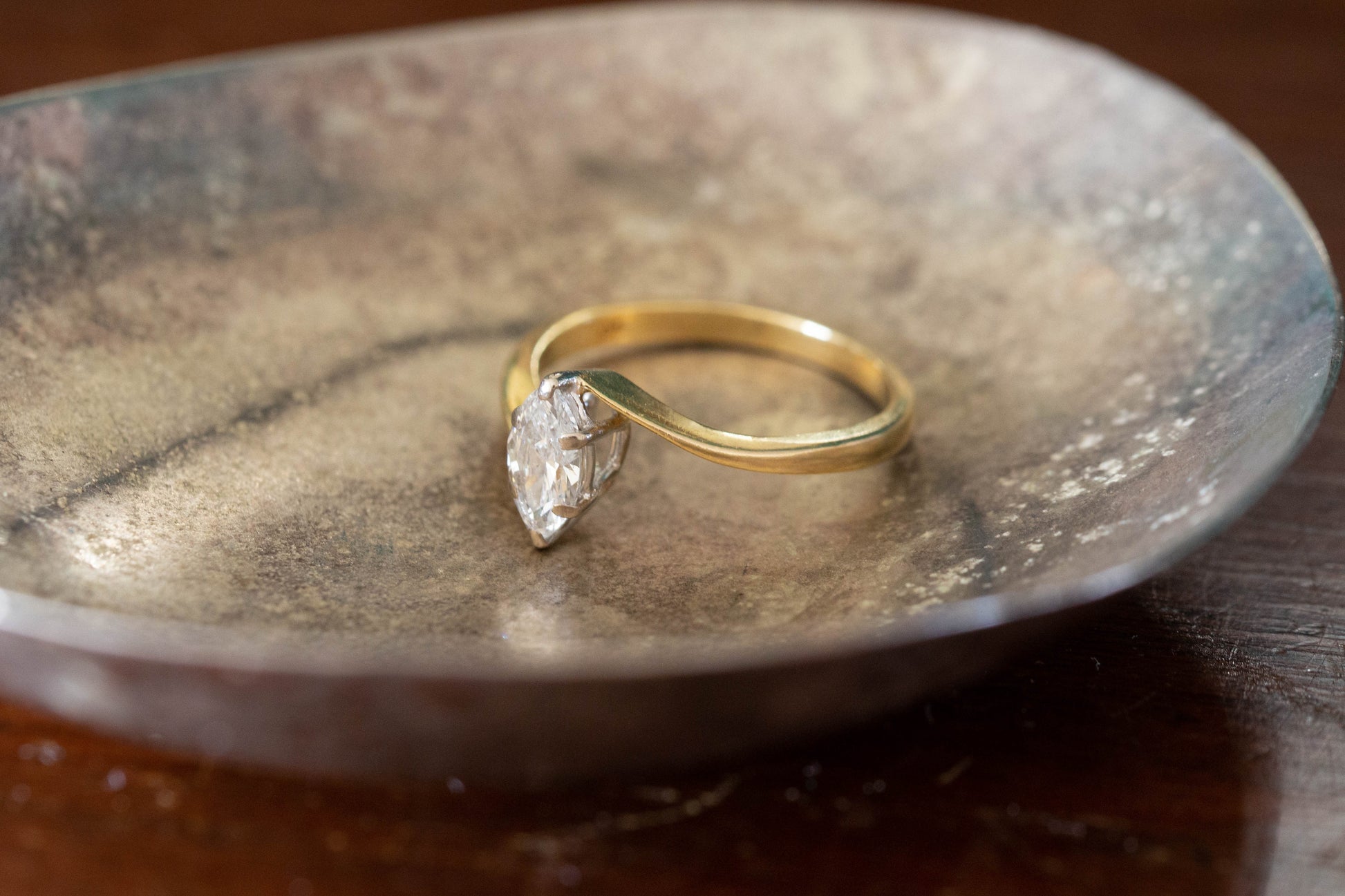 Marquise Diamond Solitaire Ring — view 2