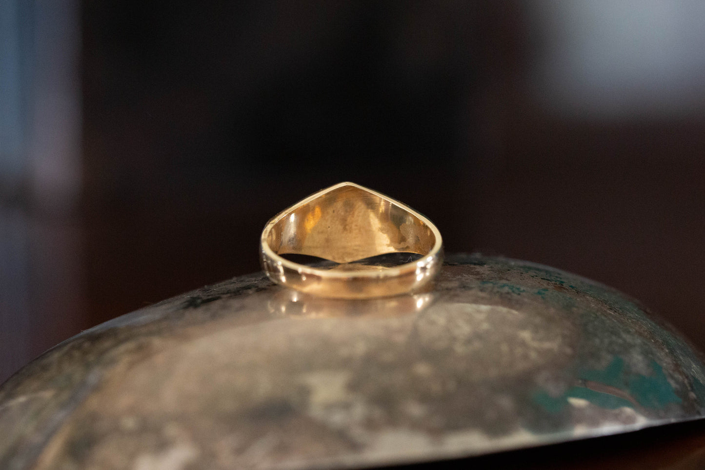Antique Turquoise and Pearl Ring — view 4