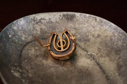 Antique Turquoise Horseshoe Brooch — view 3