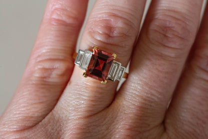 Pink Tourmaline and Diamond Dress Ring — view 4