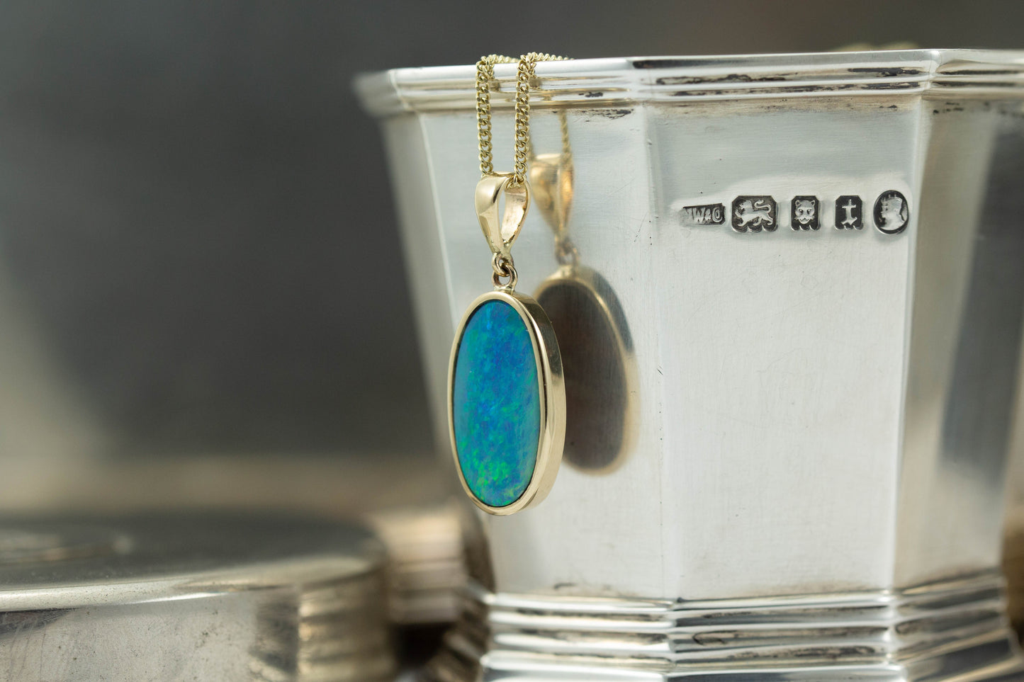 Opal Doublet Pendant — view 3