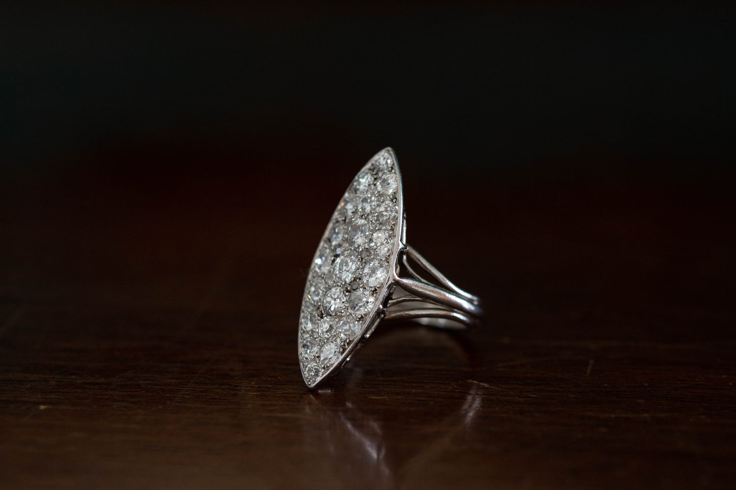 Art Deco Marquise Diamond Cluster Ring