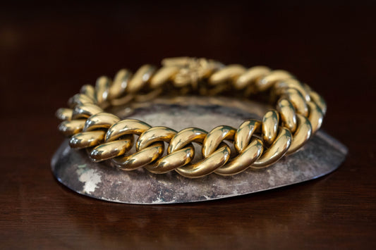 18ct Yellow Gold Large Curb Link Bracelet