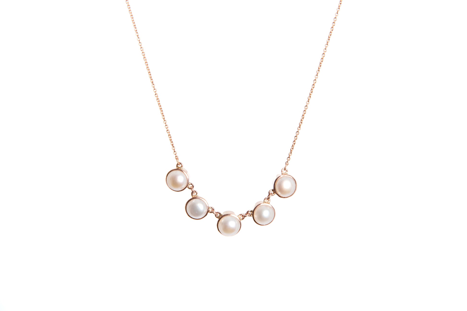 Rose Gold Pearl Necklace — view 3