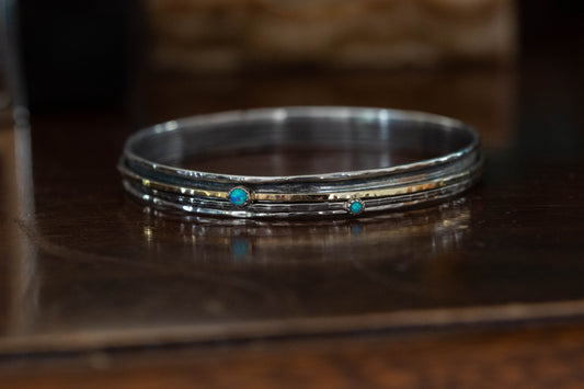 Bangle with Created Opals