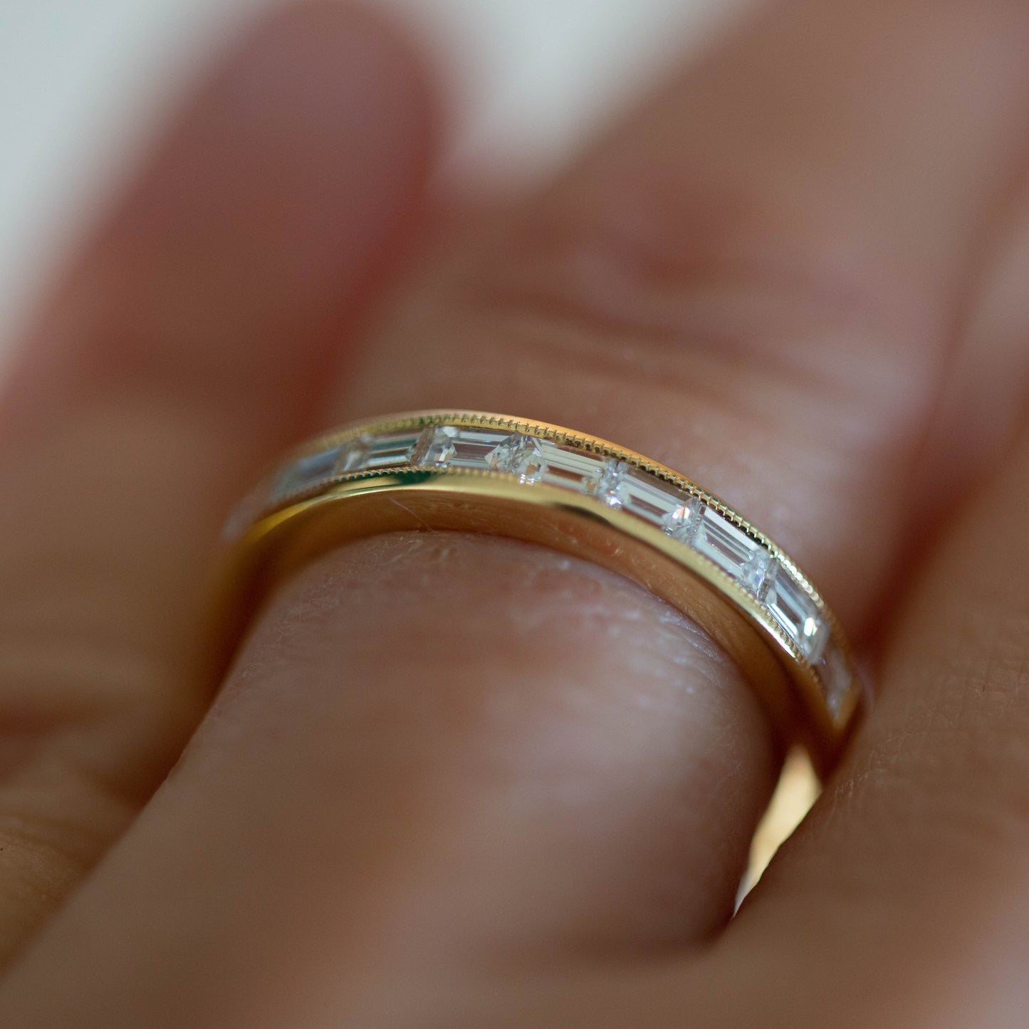 Baguette Cut Diamond Half Eternity Ring — view 5