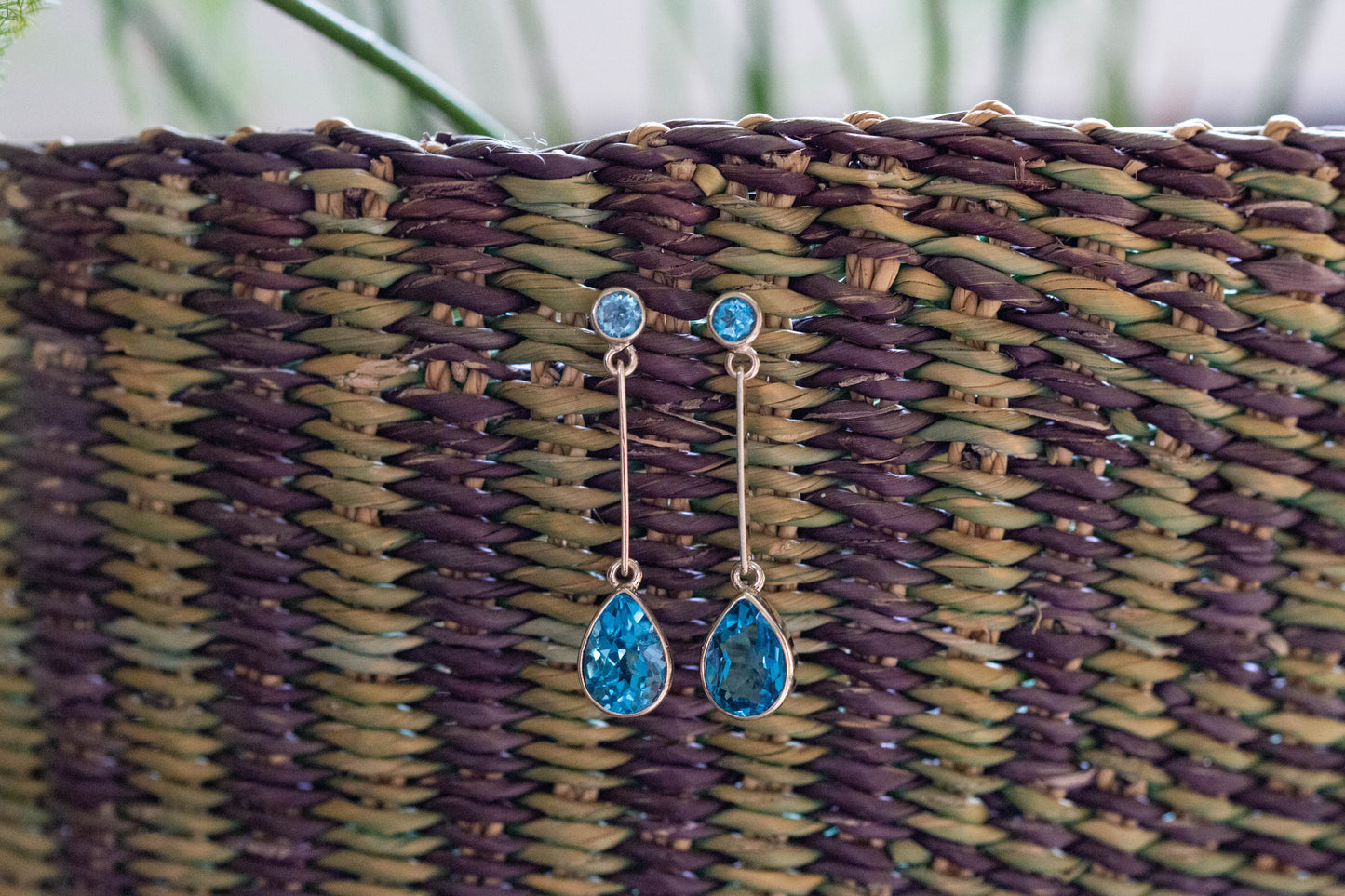 Blue Topaz Drop Earrings