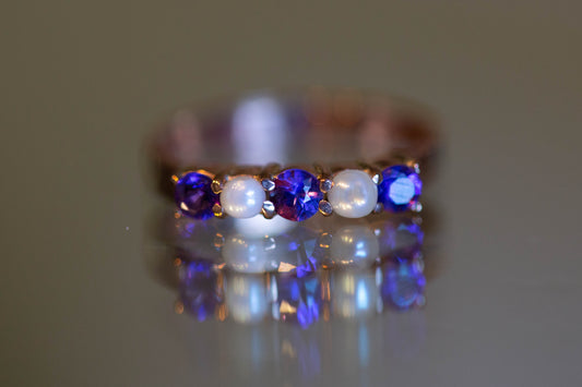 Amethyst and Pearl Ring