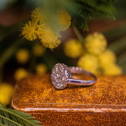 Old Cut Diamond Cluster Ring — view 2