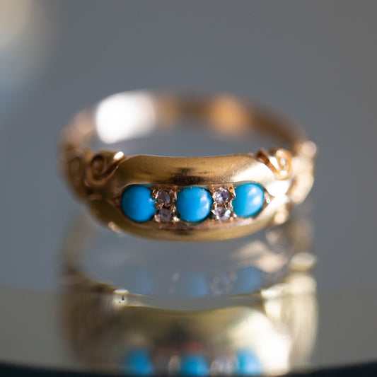 Victorian Turquoise and Diamond Ring