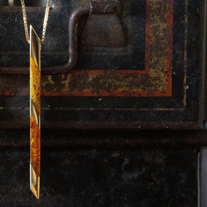 Amber and Gold Drop Pendant — view 2