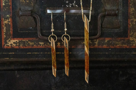 Amber and Gold Drop Pendant