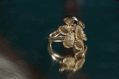 Sapphire and Gold Dress Ring — view 3