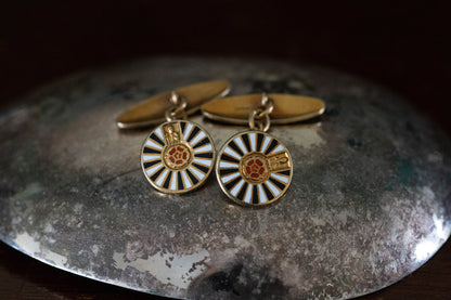 Chain Link Japanese Motif Cufflinks