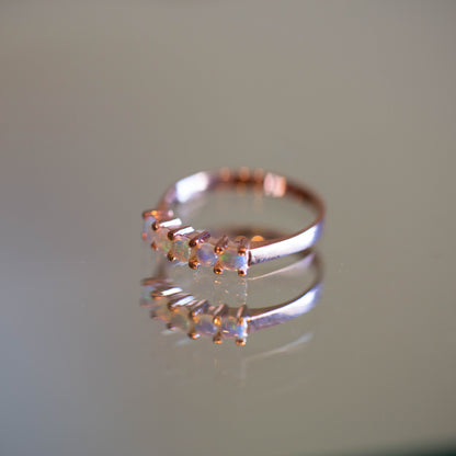 Rose Gold Solid Opal Ring — view 2
