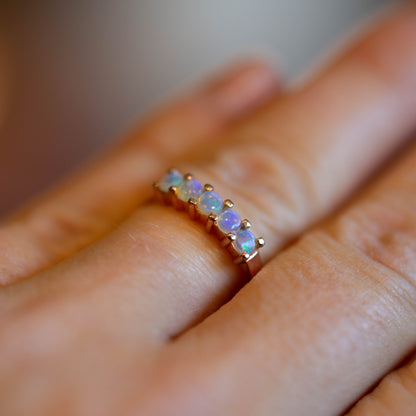 Rose Gold Solid Opal Ring — view 3