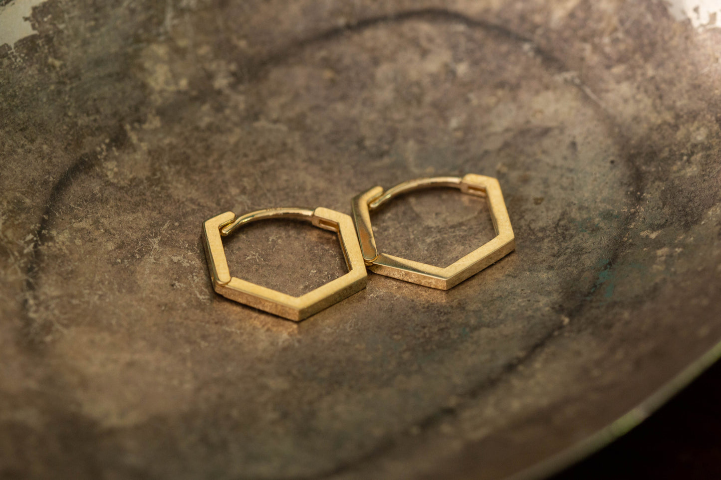 Pentagonal Hoop Earrings