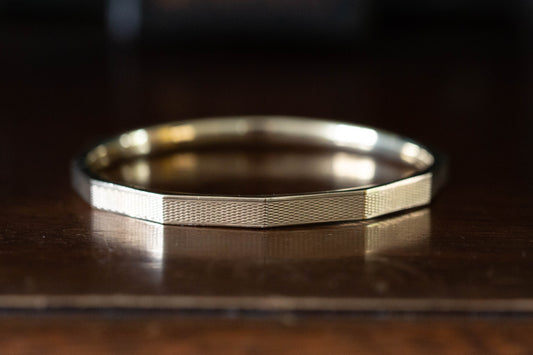 Faceted Yellow Gold Bangle