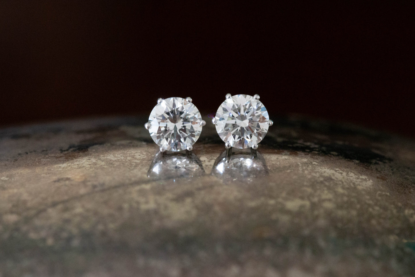 Diamond Solitaire Stud Earrings