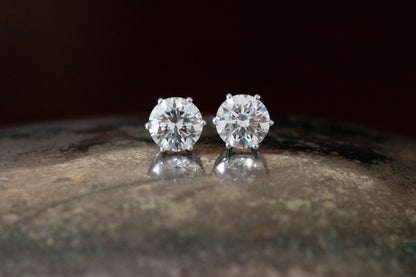 Diamond Solitaire Stud Earrings