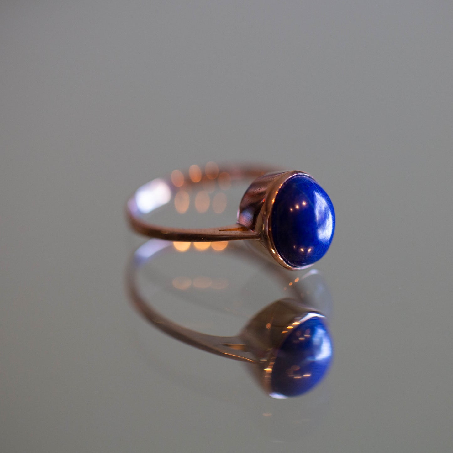 Rose Gold Lapis Ring — view 2