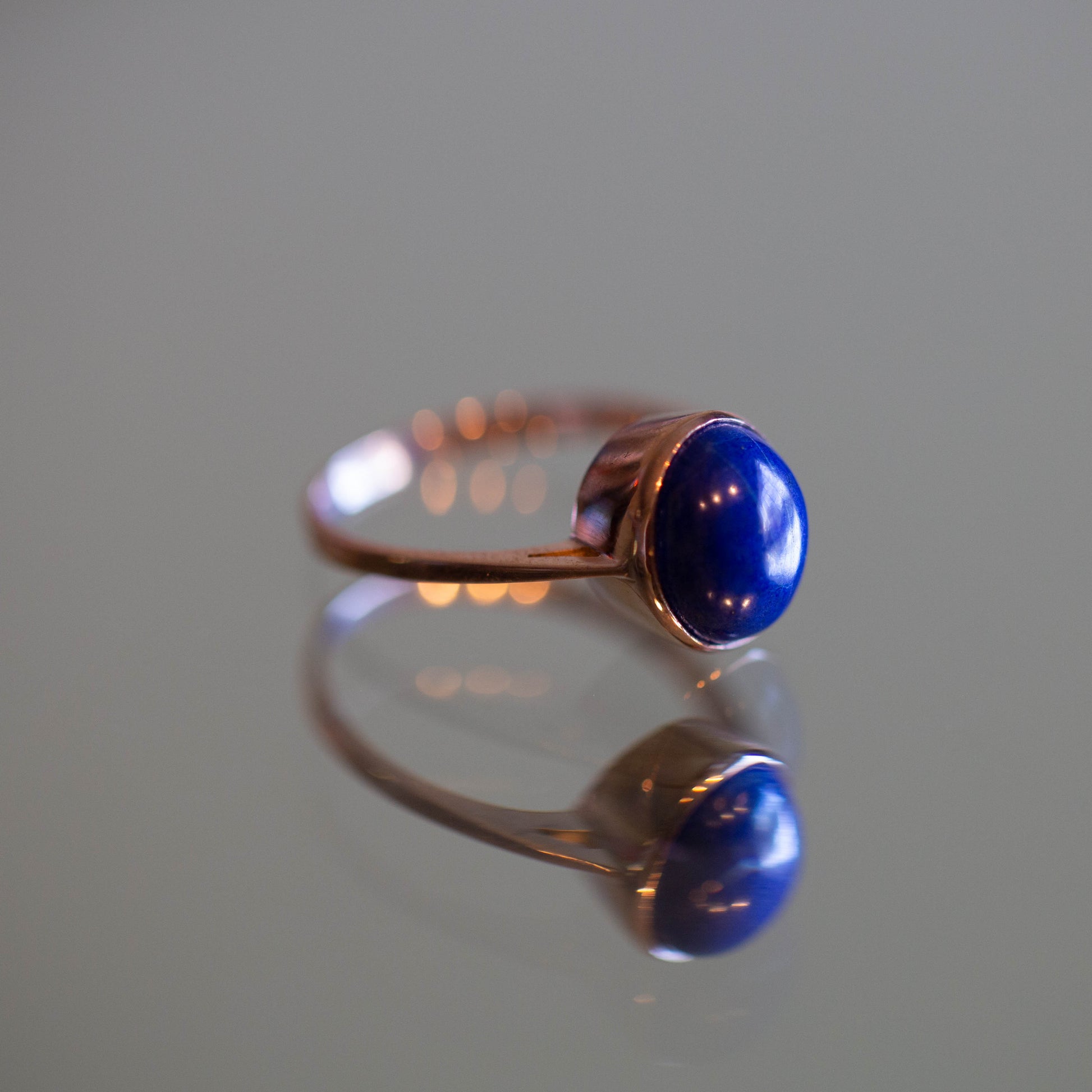 Rose Gold Lapis Ring — view 2