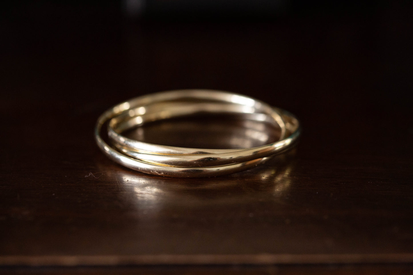 9ct Yellow Gold Triple Court Shaped Bangle