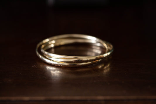 9ct Yellow Gold Triple Court Shaped Bangle
