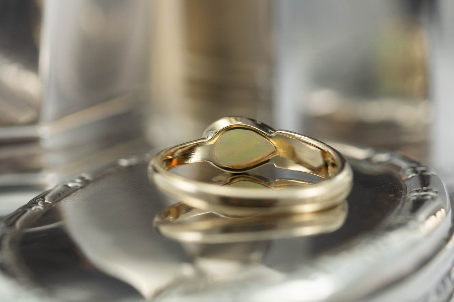 Teardrop Opal Solitaire Ring — view 3