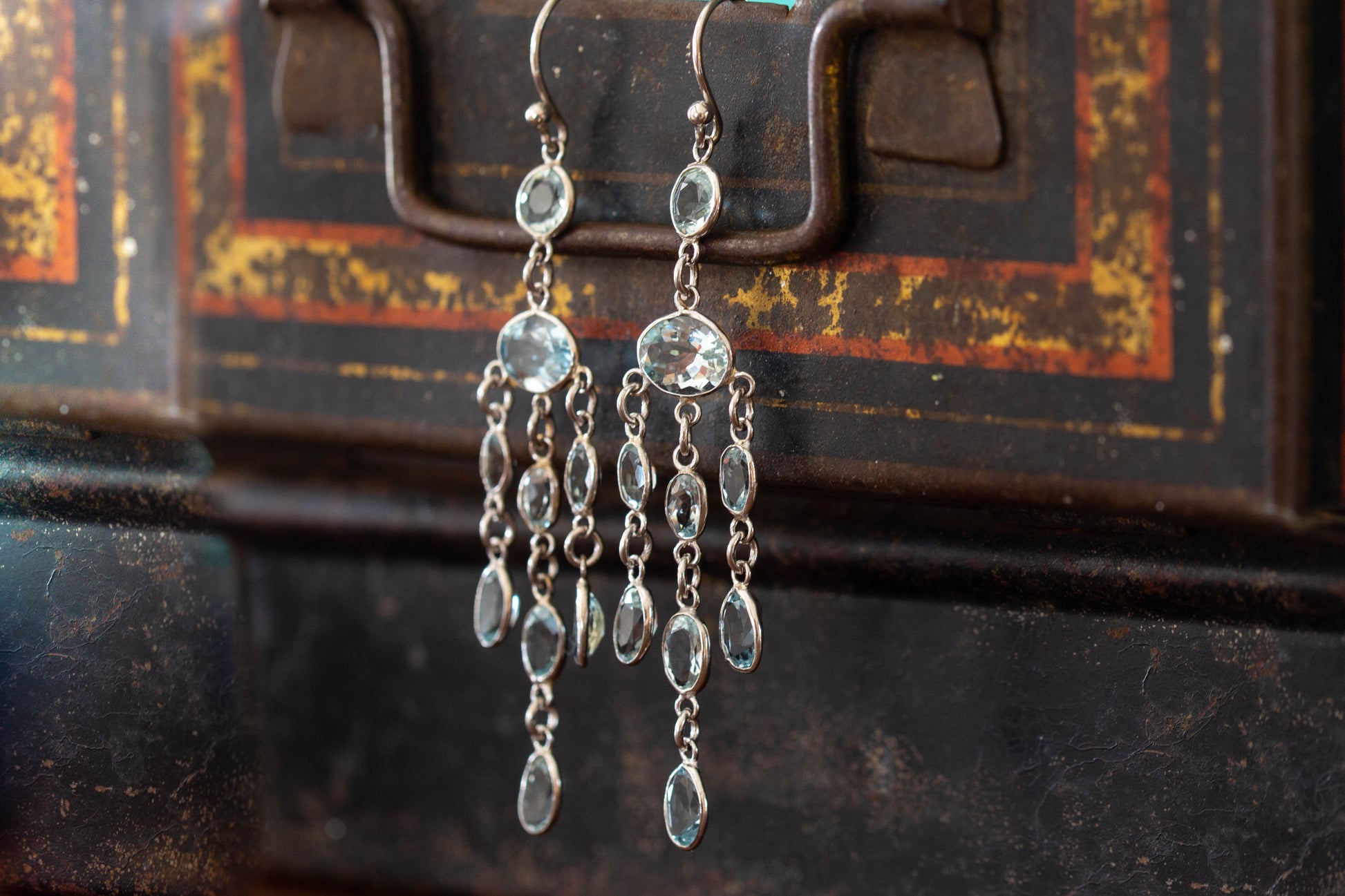 Aquamarine Chandelier Earrings — view 2