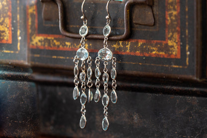 Aquamarine Chandelier Earrings — view 2
